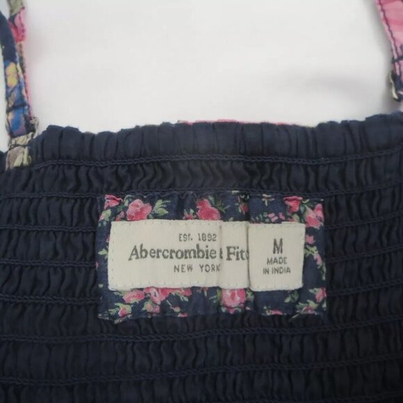 NEW Abercrombie Womens Floral Dress Size Medium Navy Blue Lace Trim - Picture 8 of 9